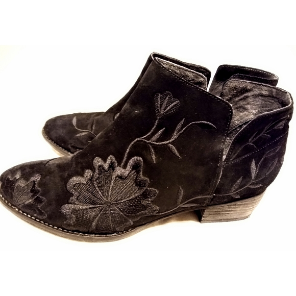 Seychelles Latern Ankle Boots Black Embroidered 10 - Picture 2 of 7